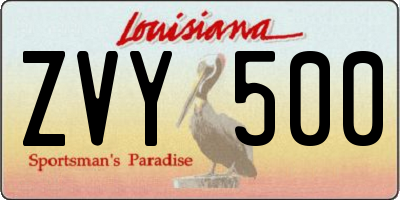 LA license plate ZVY500