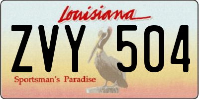 LA license plate ZVY504