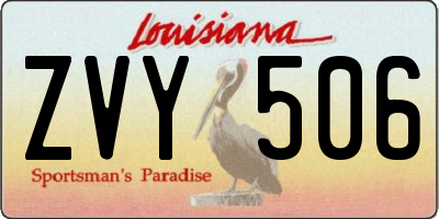 LA license plate ZVY506