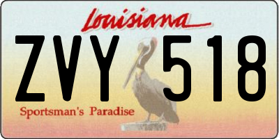 LA license plate ZVY518