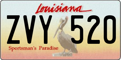 LA license plate ZVY520