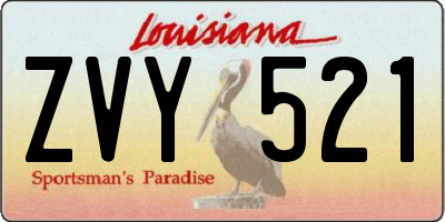 LA license plate ZVY521