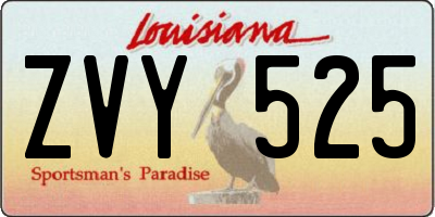 LA license plate ZVY525