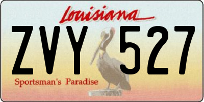 LA license plate ZVY527