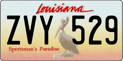 LA license plate ZVY529