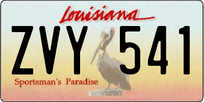 LA license plate ZVY541