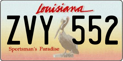LA license plate ZVY552