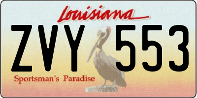 LA license plate ZVY553