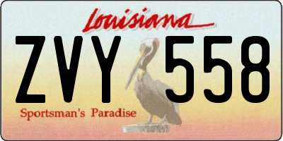 LA license plate ZVY558