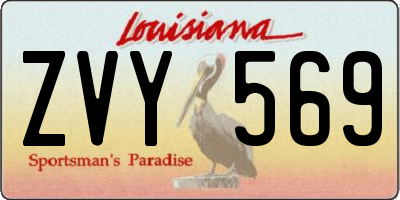 LA license plate ZVY569