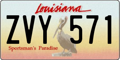 LA license plate ZVY571