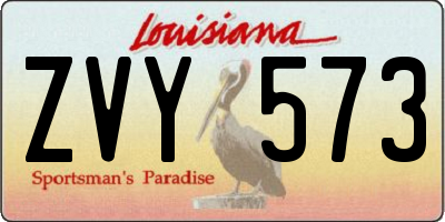 LA license plate ZVY573