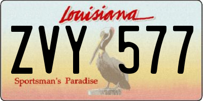 LA license plate ZVY577