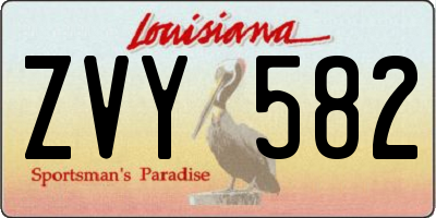 LA license plate ZVY582