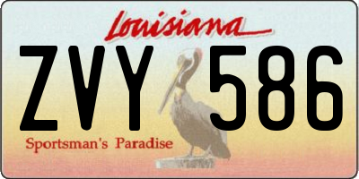 LA license plate ZVY586