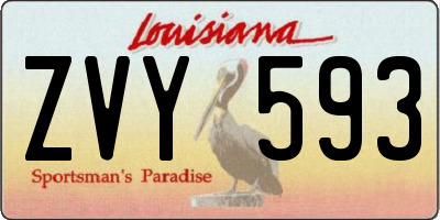 LA license plate ZVY593