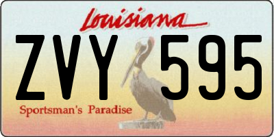 LA license plate ZVY595