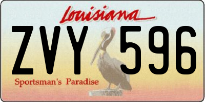 LA license plate ZVY596