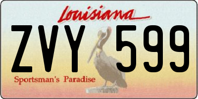 LA license plate ZVY599