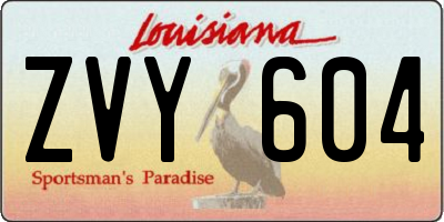 LA license plate ZVY604