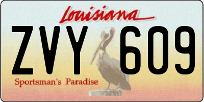 LA license plate ZVY609
