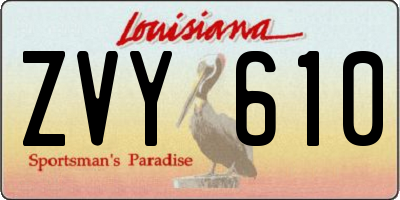 LA license plate ZVY610