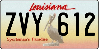 LA license plate ZVY612