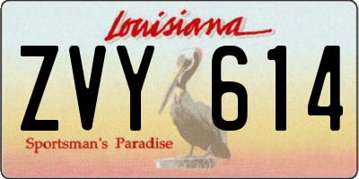 LA license plate ZVY614