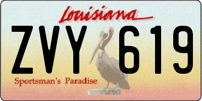 LA license plate ZVY619