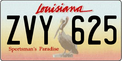 LA license plate ZVY625