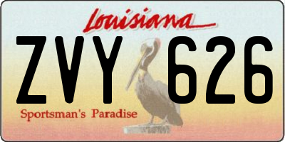 LA license plate ZVY626