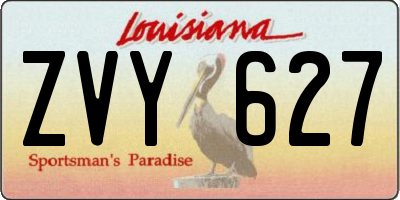 LA license plate ZVY627