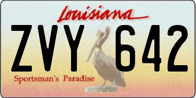 LA license plate ZVY642