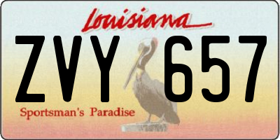 LA license plate ZVY657