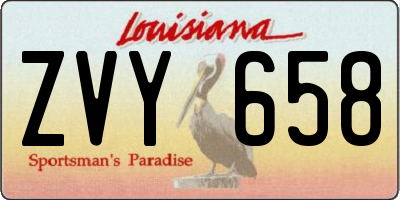 LA license plate ZVY658