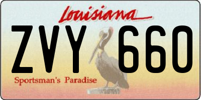 LA license plate ZVY660