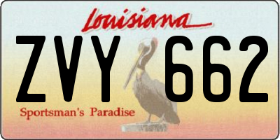 LA license plate ZVY662