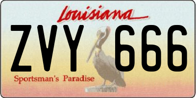 LA license plate ZVY666