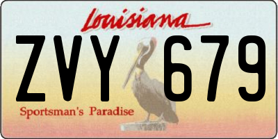 LA license plate ZVY679