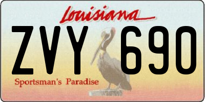 LA license plate ZVY690