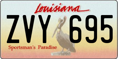 LA license plate ZVY695