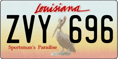 LA license plate ZVY696