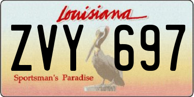 LA license plate ZVY697