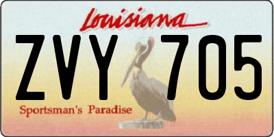 LA license plate ZVY705