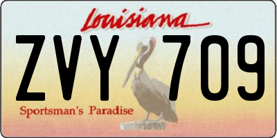 LA license plate ZVY709