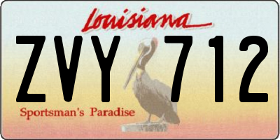 LA license plate ZVY712