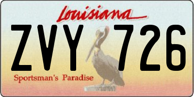 LA license plate ZVY726