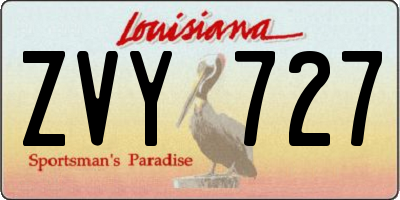 LA license plate ZVY727