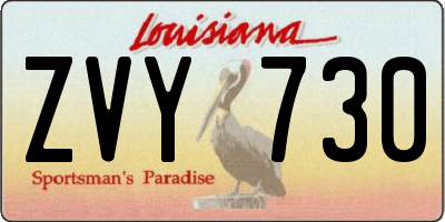 LA license plate ZVY730