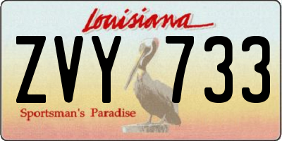 LA license plate ZVY733